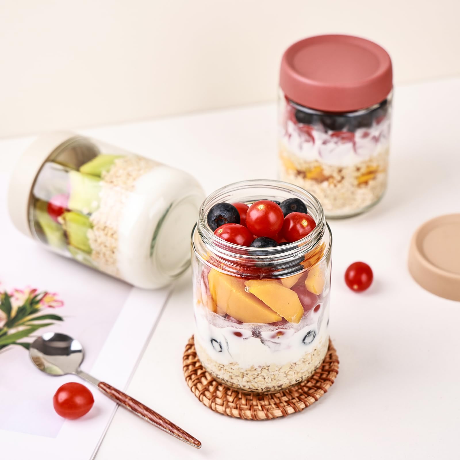 Liuruiyu glass storage jars with wide mouths for easy filling.