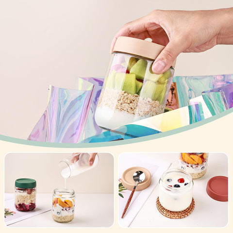 Liuruiyu spoons included with jars for quick prep.