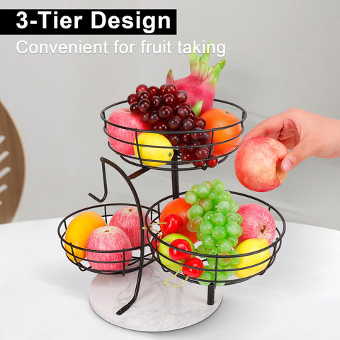 Livabber fruit storage stand is easy to assemble on a counter.