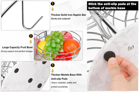 Livabber chrome-framed fruit basket offers clear, accessible display for produce.