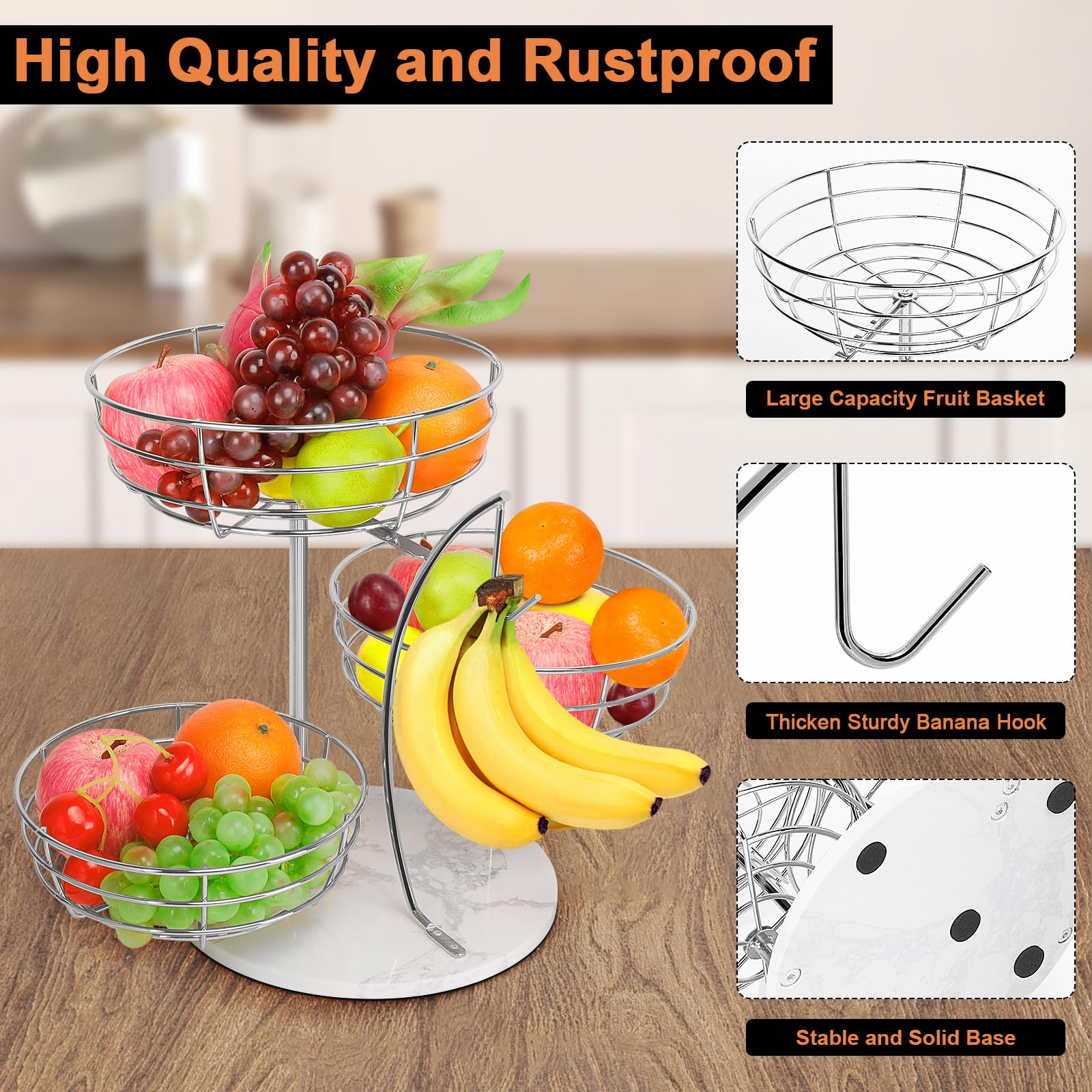 Livabber easy-assembly fruit basket arrives with simple installation guide.
