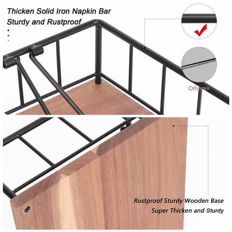 Livabber weighted-arm napkin holder prevents wind disruption while allowing easy napkin retrieval.
