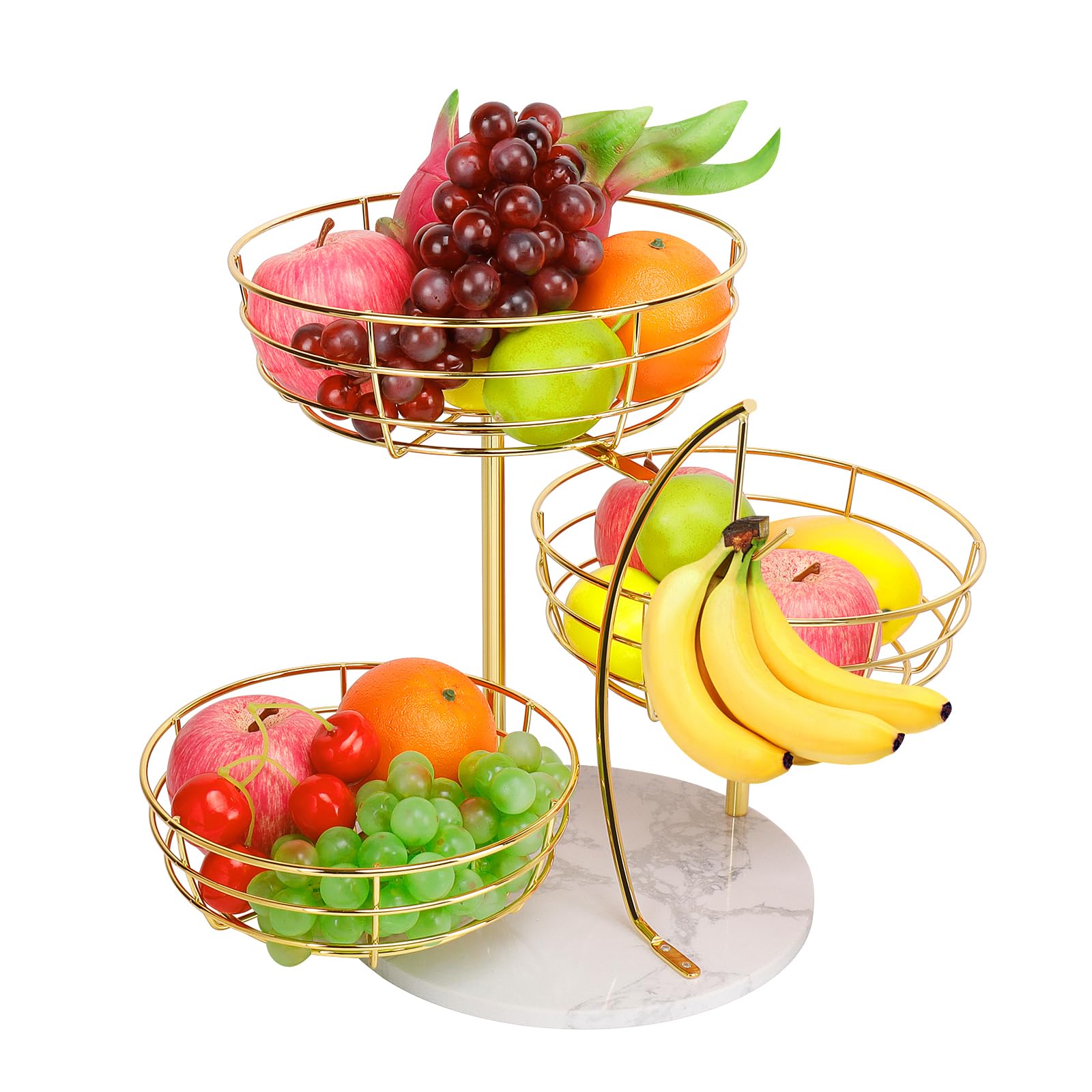 Livabber fruit basket with banana hanger on kitchen counter for organized produce