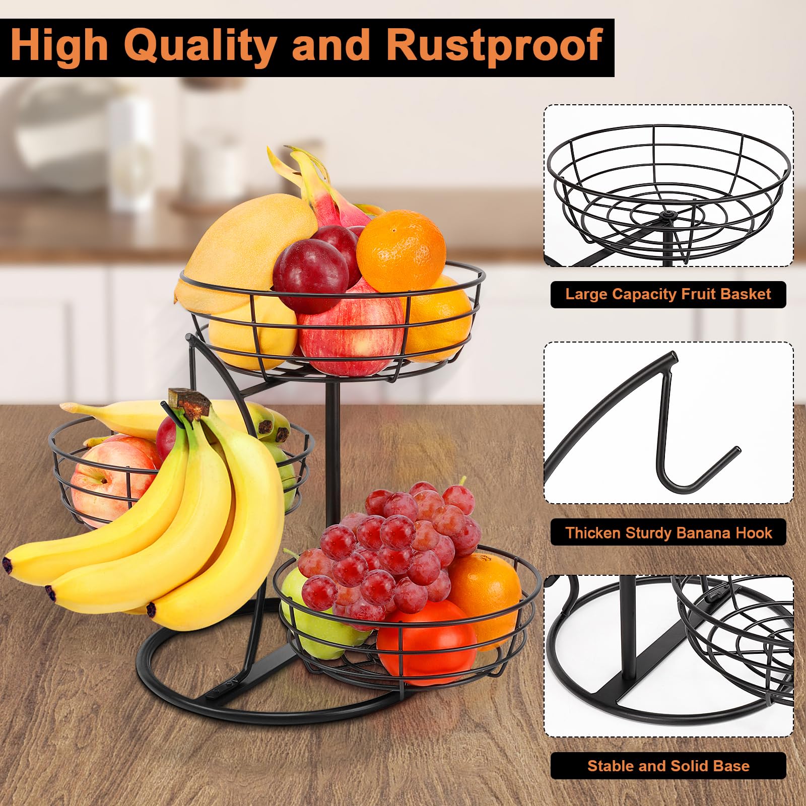 Livabber fruit and snack storage on counter keeps produce fresh and visible.