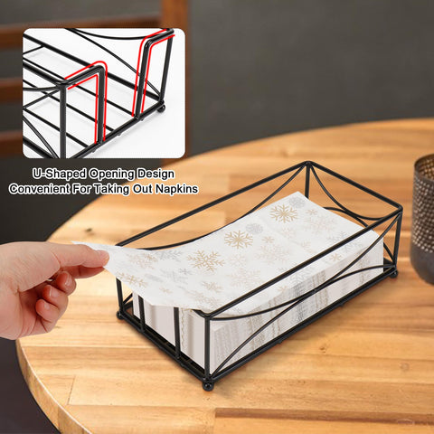 Livabber table-top scene showcases elegant black napkin holder on countertops