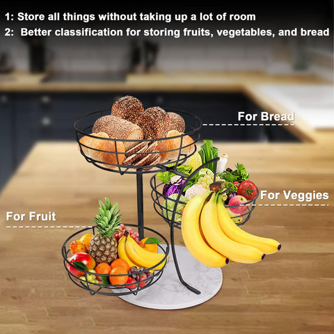 Livabber marble base adds a luxurious touch while stabilizing the fruit bowl.