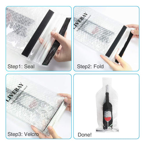 LIVEBAY reusable wine travel bag keeps contents safe and easy to use.