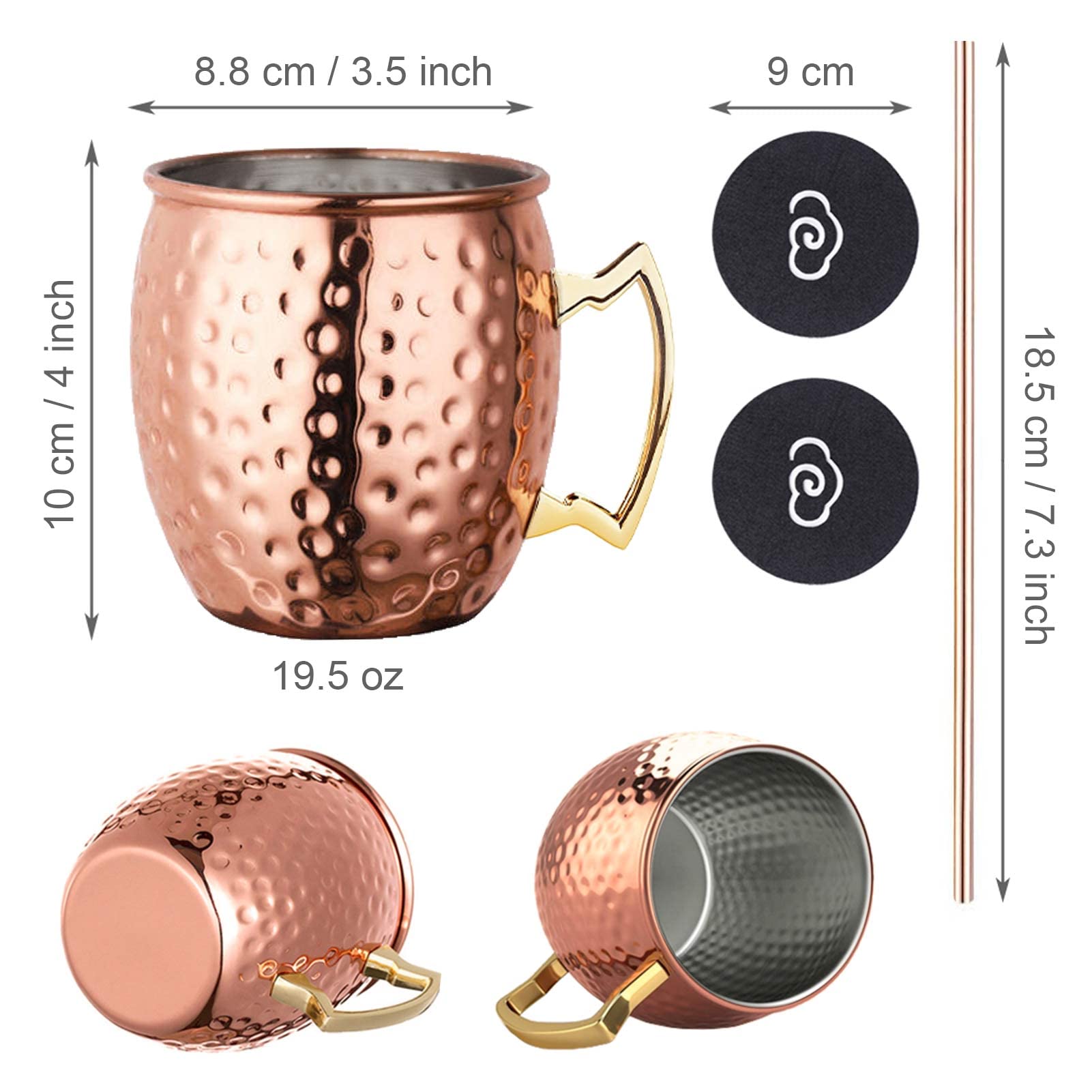 LIVEHITOP 19.5oz copper mugs offer ample space for Moscow Mule
