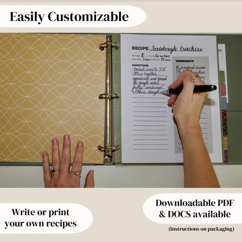 Liv'in Free category stickers help customize and personalize your cookbook.