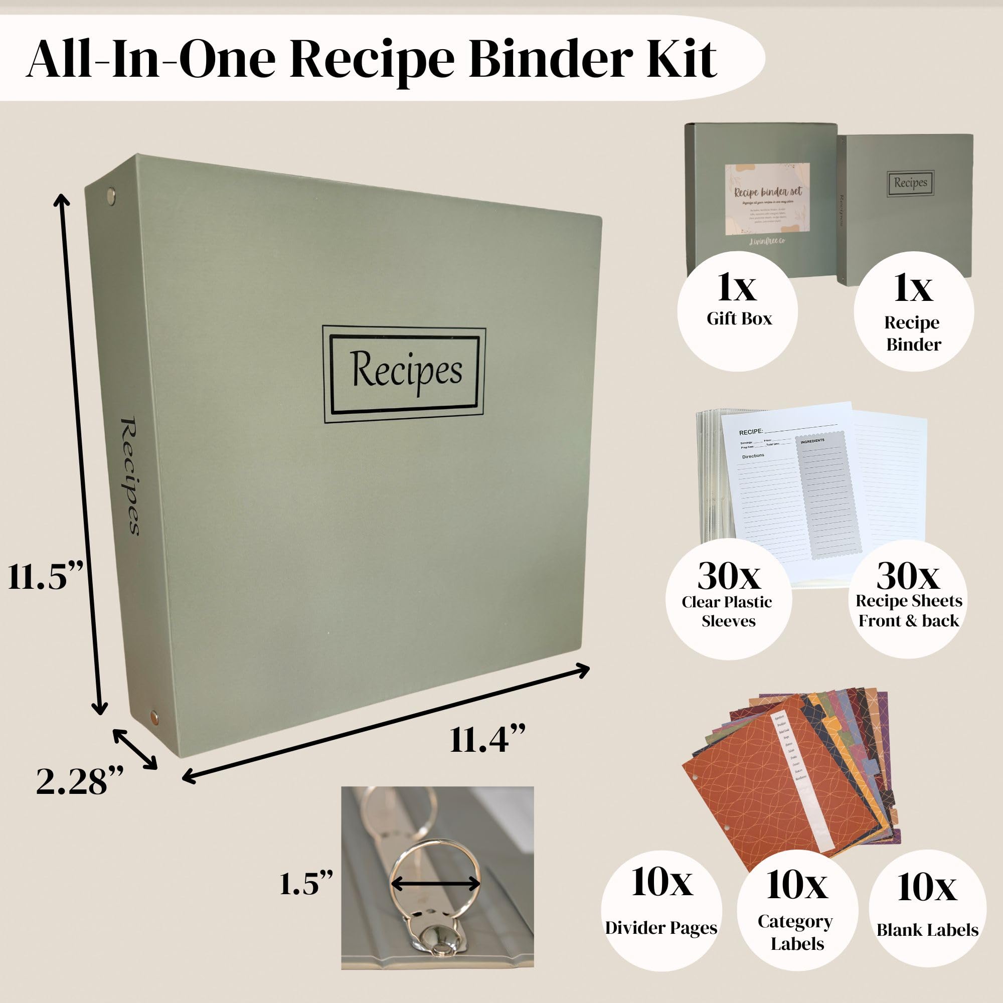 Liv'in Free pocket storage inside cover keeps slips and notes organized.