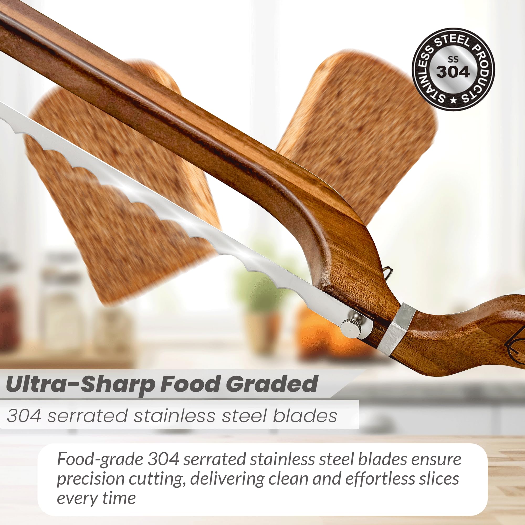 Bread Bow Knife from Living Canvas Design perfect for bagels and baguettes.