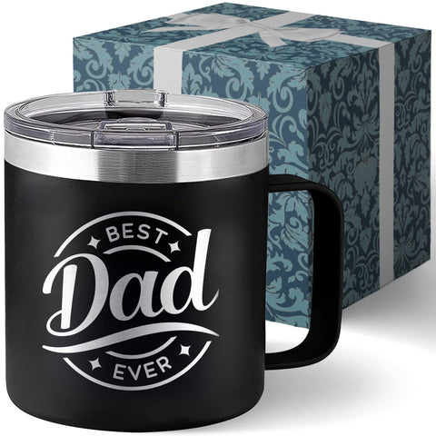 Livinges best-dad-ever mug 14oz tumbler with lid for spill-free coffee on the go