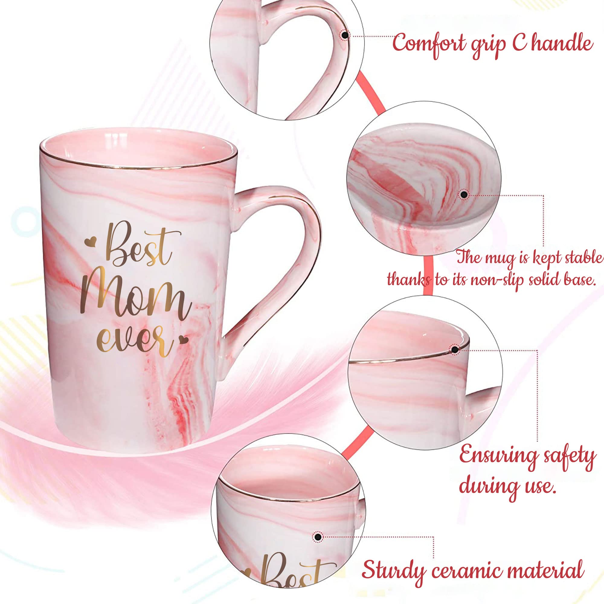 Livinges Best Mom Ever mug with handle visible, ideal gift for moms.