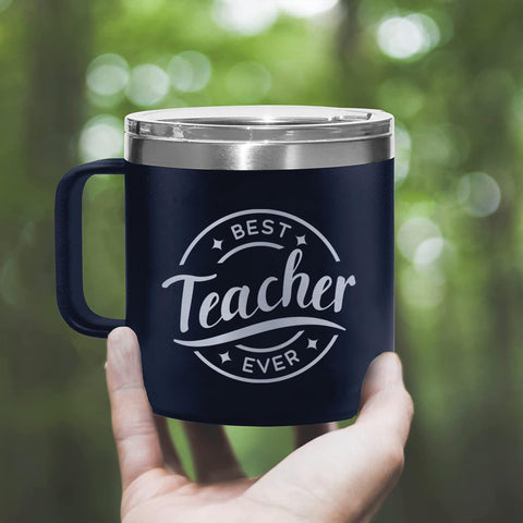 Livinges Best Teacher Ever tumbler gift packaging ready for gifting