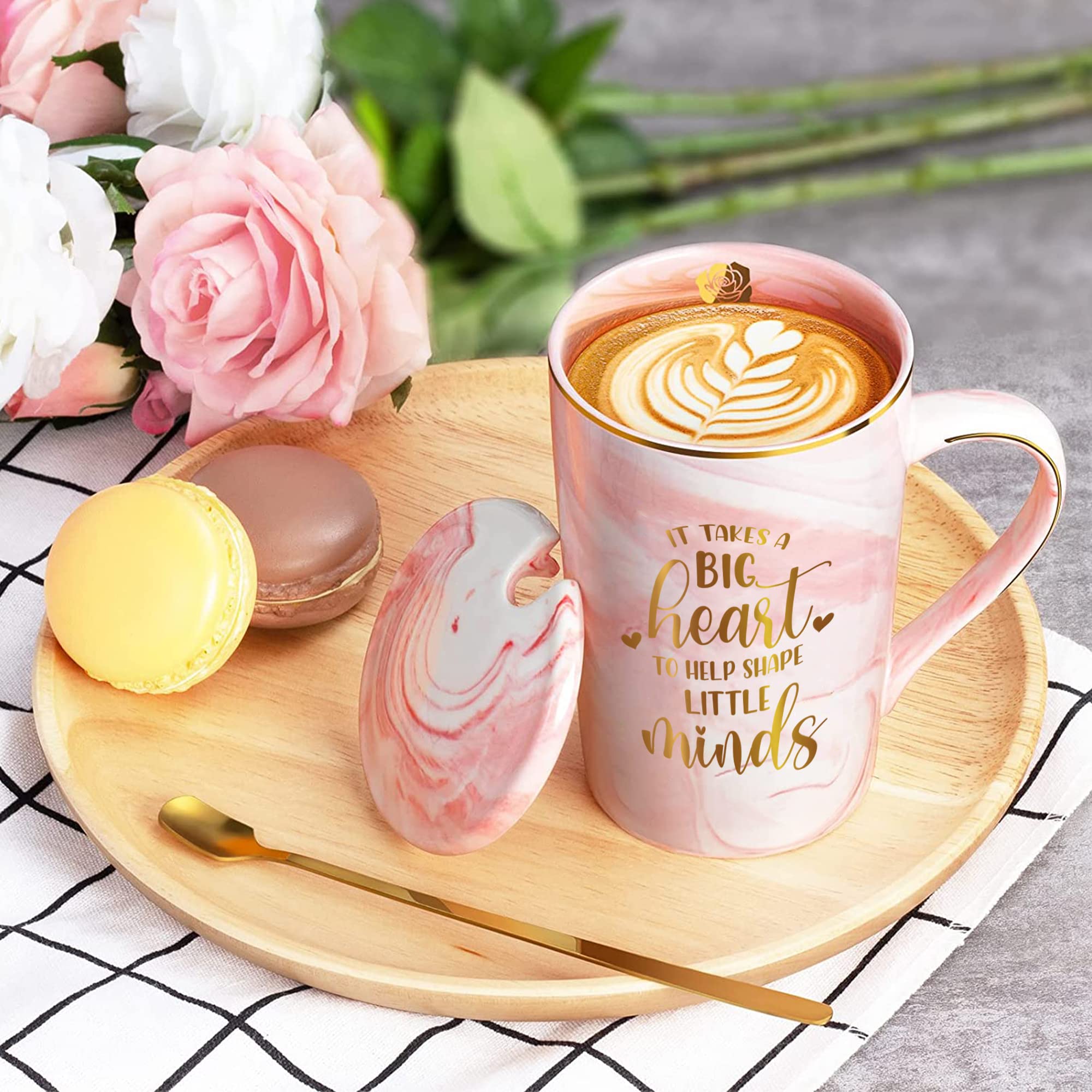 Livinges family-scene teacher appreciation moment with mug conveys gratitude