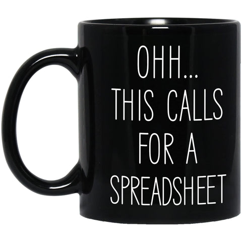 Livinges funny coffee mug featuring spreadsheet design for office humor and desk motivation