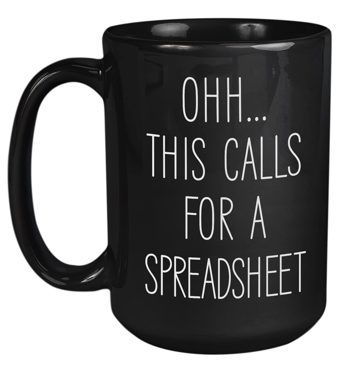 Livinges funny spreadsheet mug front view, desk humor boost for your workspace