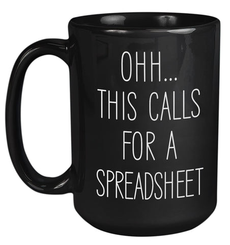 Livinges funny spreadsheet mug front view, desk humor boost for your workspace