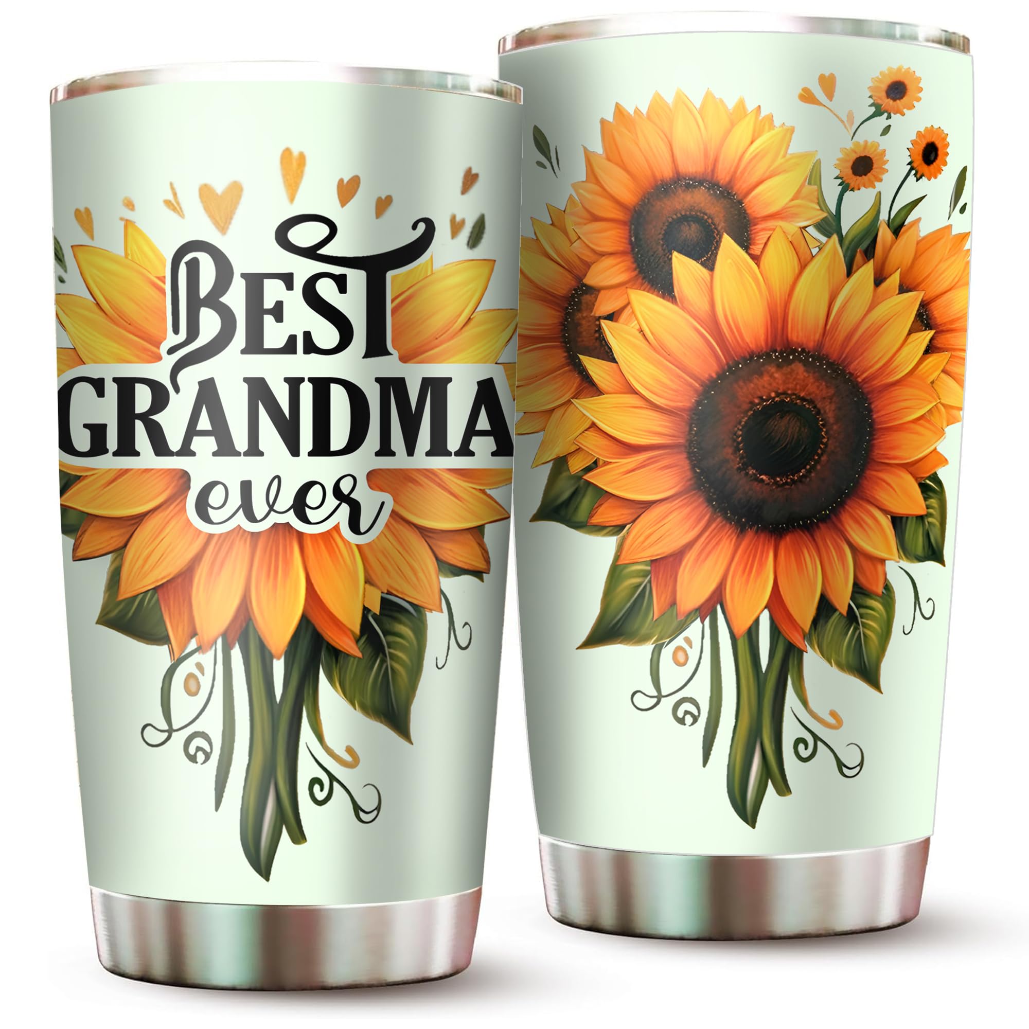 Livinges grandma tumbler sunflowers 20oz keeps drinks cool for sunny days