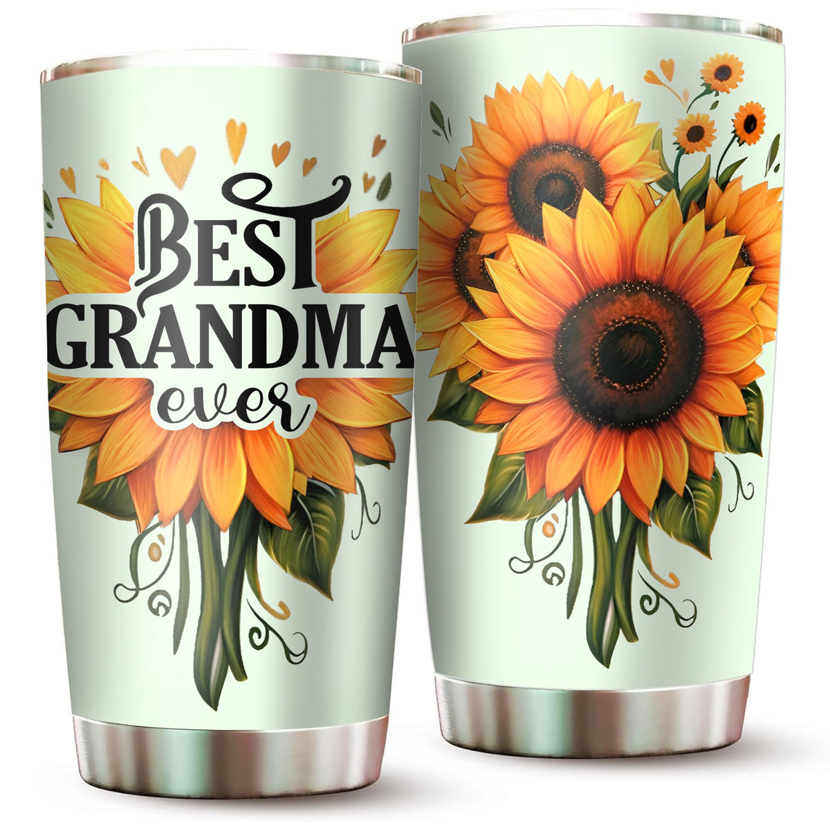 Livinges grandma tumbler sunflowers 20oz keeps drinks cool for sunny days
