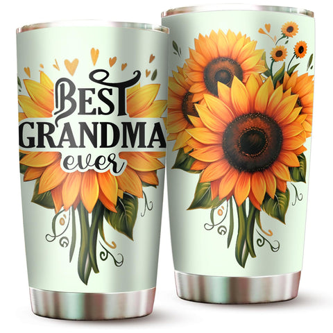 Livinges grandma tumbler sunflowers 20oz keeps drinks cool for sunny days