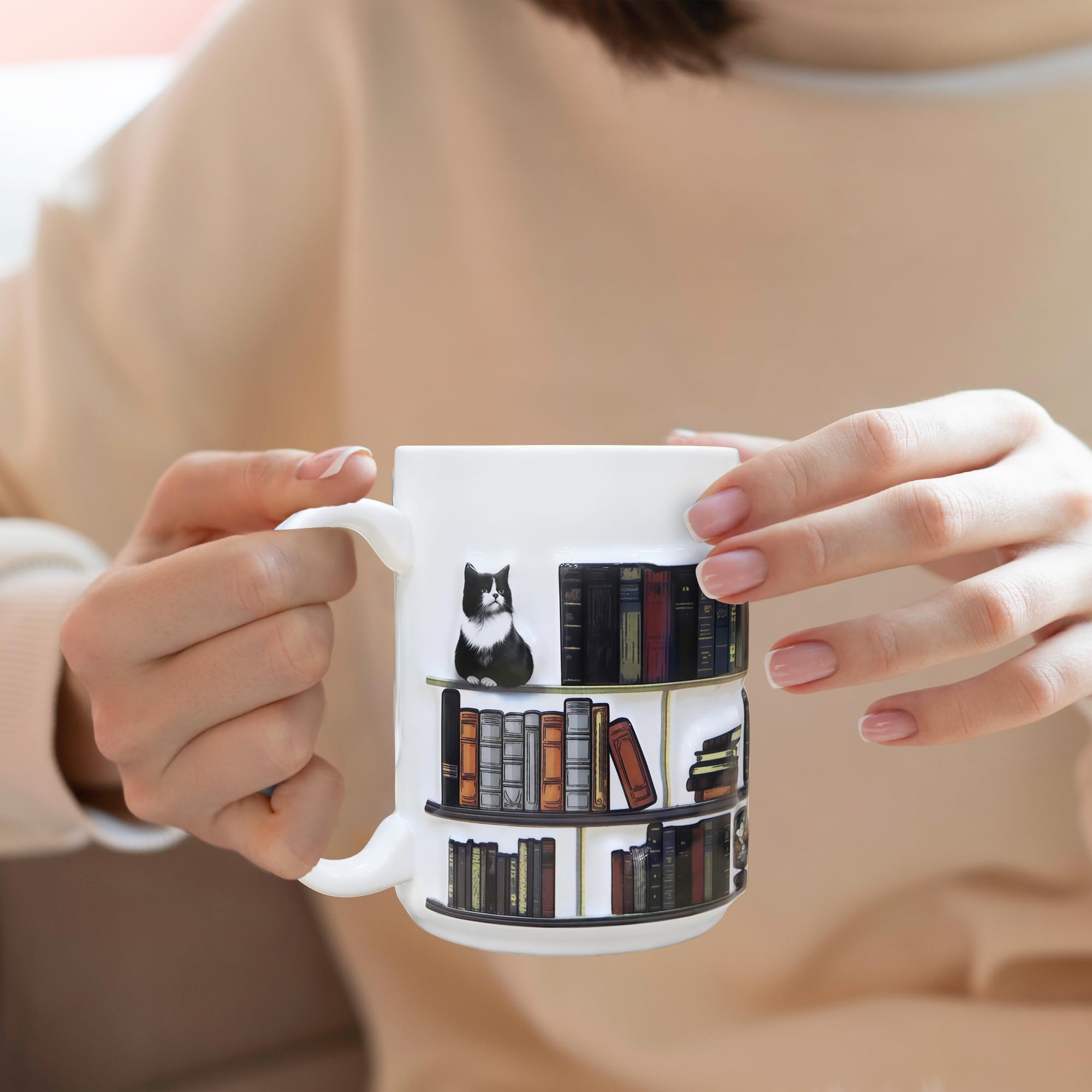 Livinges microwave-safe print mug maintains vibrant design through daily use.