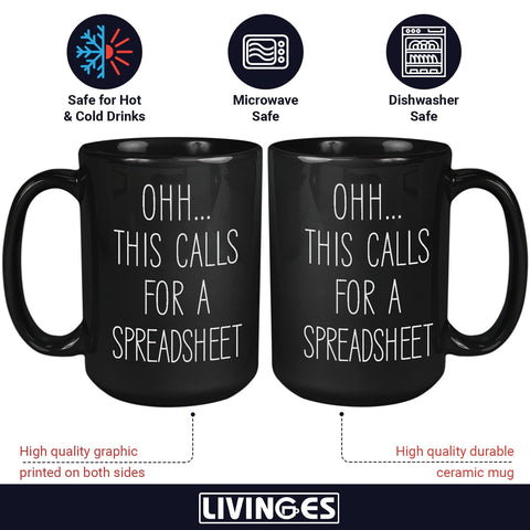 Livinges office Excel mug design promoting lighthearted productivity