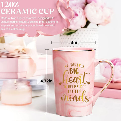 Livinges preschool-teacher mug desk shot pink for classroom gifting