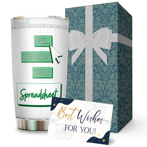 Livinges cfo-gift-spreadsheet-tumbler close-up targets finance professionals