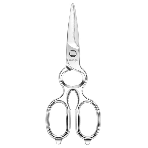LIVINGO kitchen forged shears handling scene shows durable, precise cuts for daily prep.