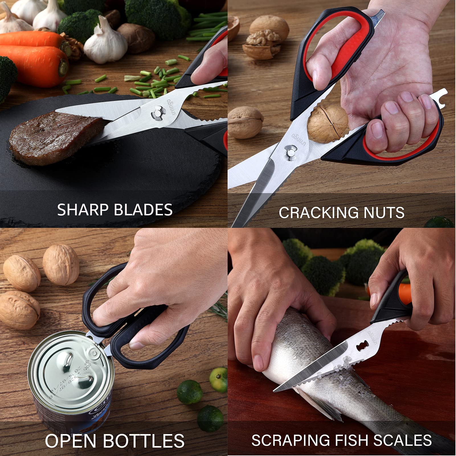 Livingo non-slip handles offer comfortable, ambidextrous use during prep.
