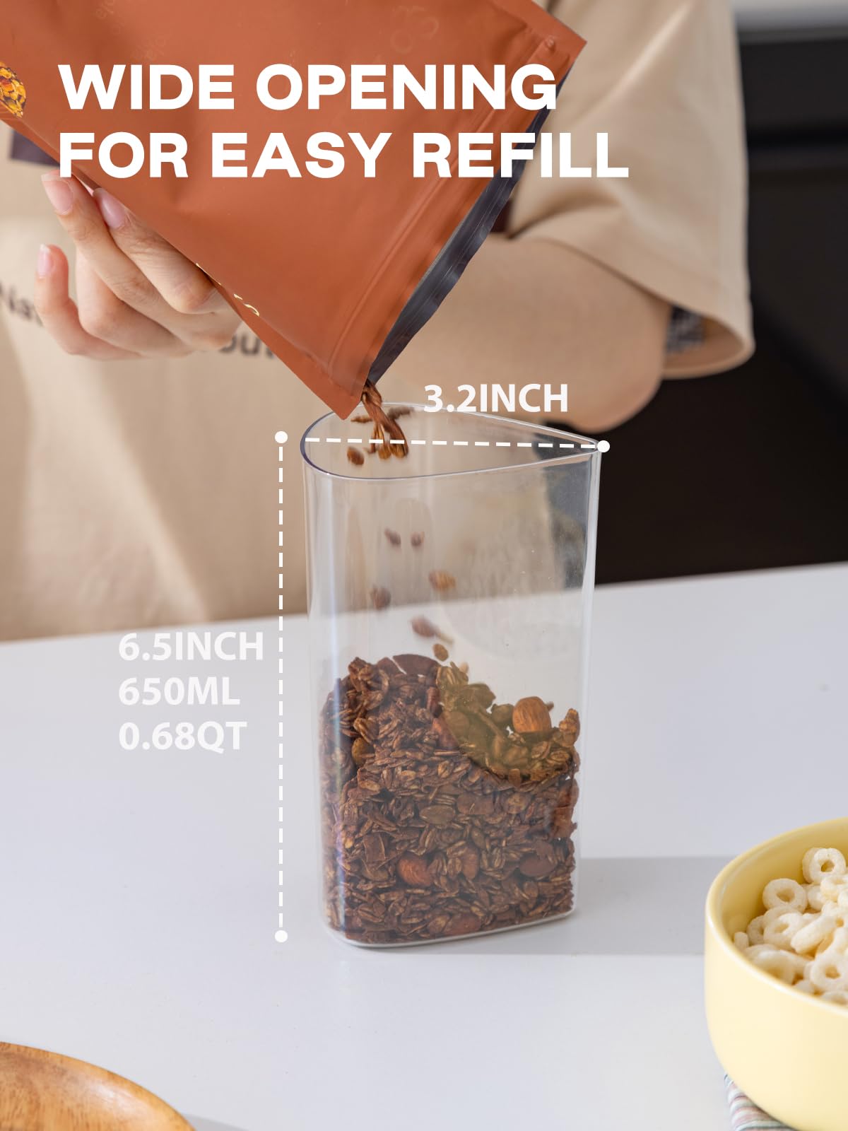 LivLab Mker flour dispenser keeps baking essentials accessible.