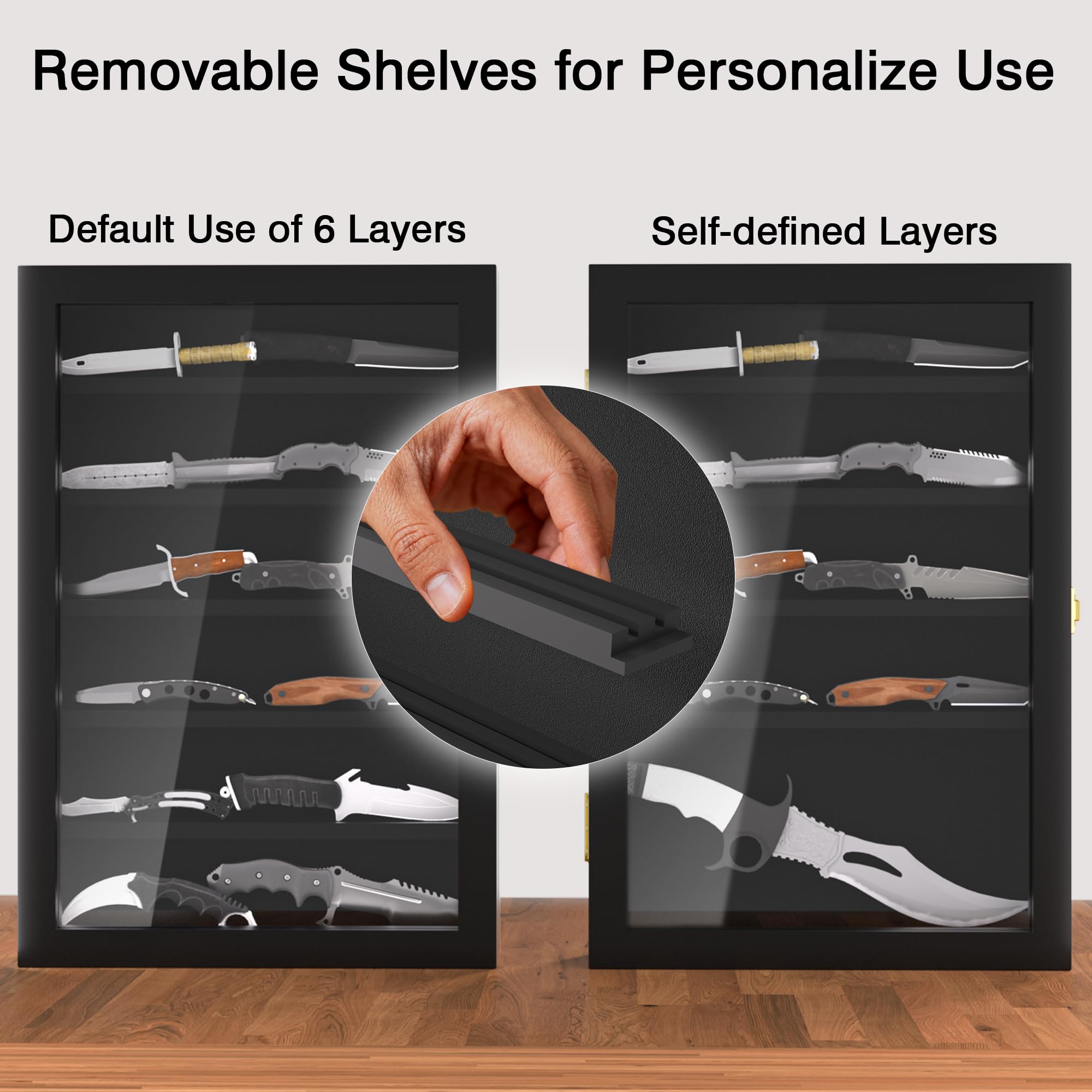 Livnhood dustproof display case keeps knives clean and presentable