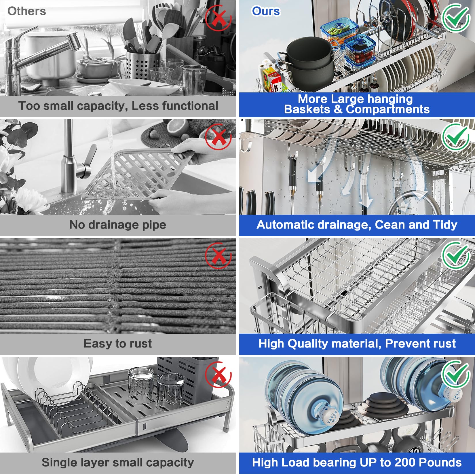 LIVOD cup holder reduces clutter and speeds air-drying of cups.