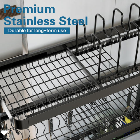 LIVOD knife holder on the rack keeps blades within safe reach.