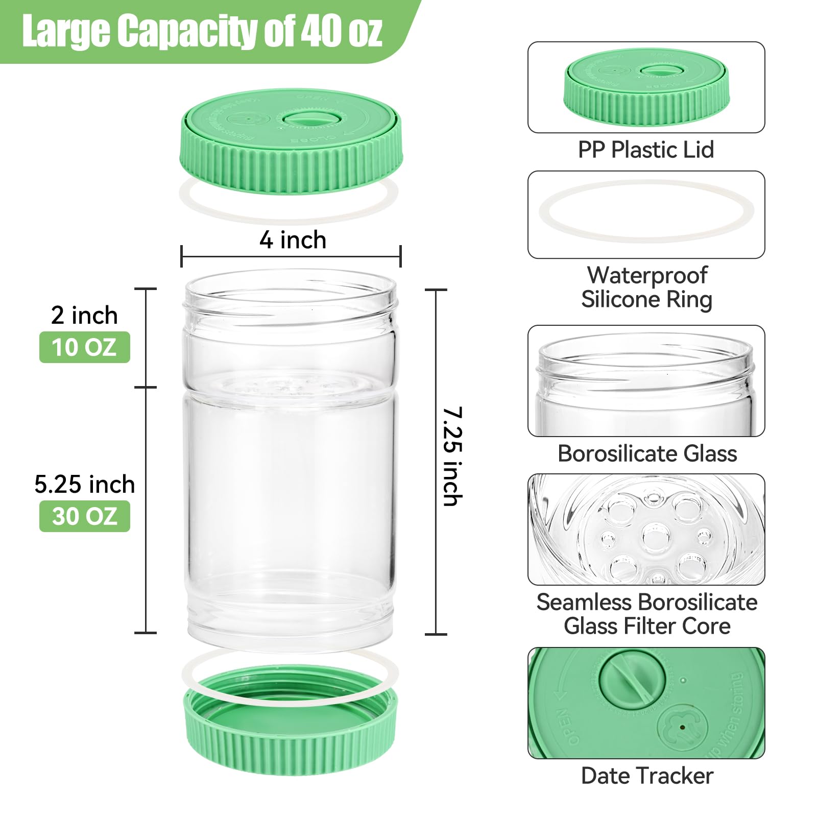 LIVSGNISTA 40oz easy-clean design simplifies cleanup after fermenting