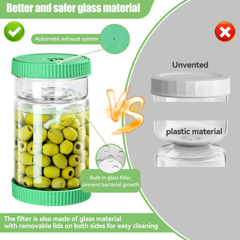 LIVSGNISTA 40oz glass filter net prevents odors and mold