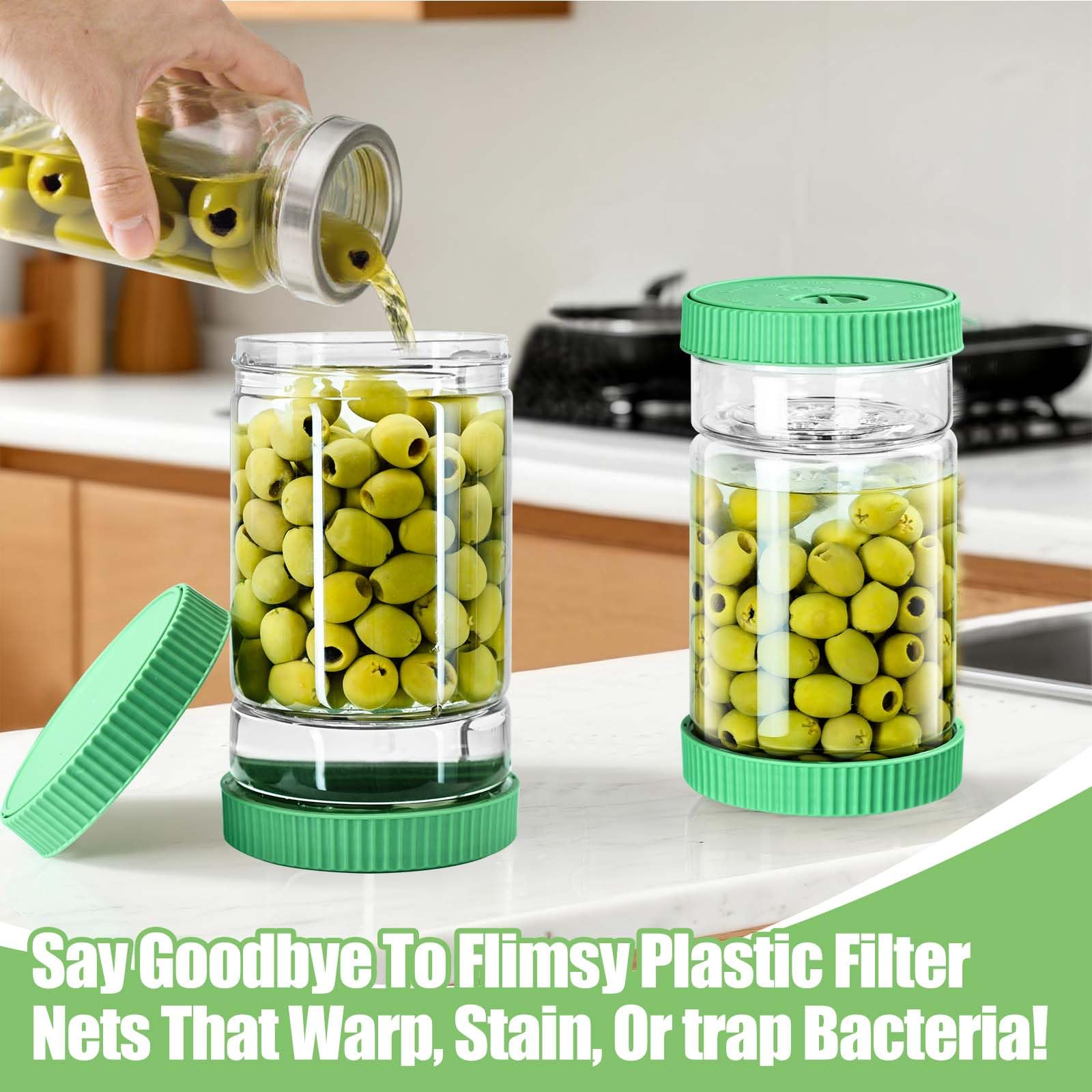 LIVSGNISTA 40oz hourglass separator shows brine flow clearly
