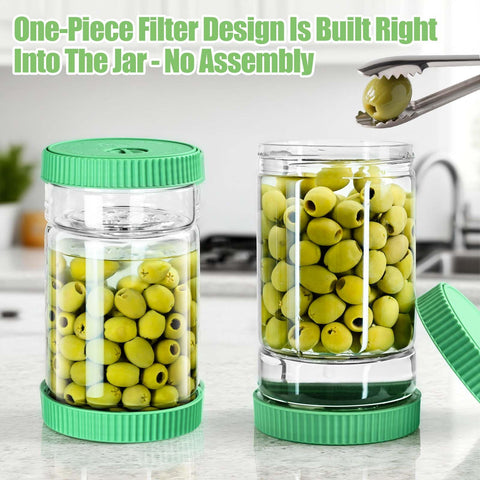 LIVSGNISTA 40oz leak-proof lid seals brine securely
