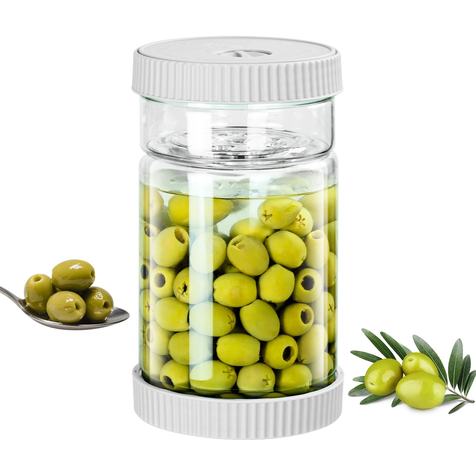 LIVSGNISTA 40oz glass pickle jar vent-up shows safe fermentation venting.