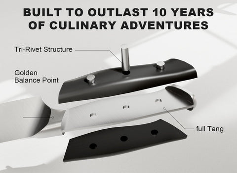 Livtek Falcon 7-inch serrated knife designed for stable bread and tomato slicing.