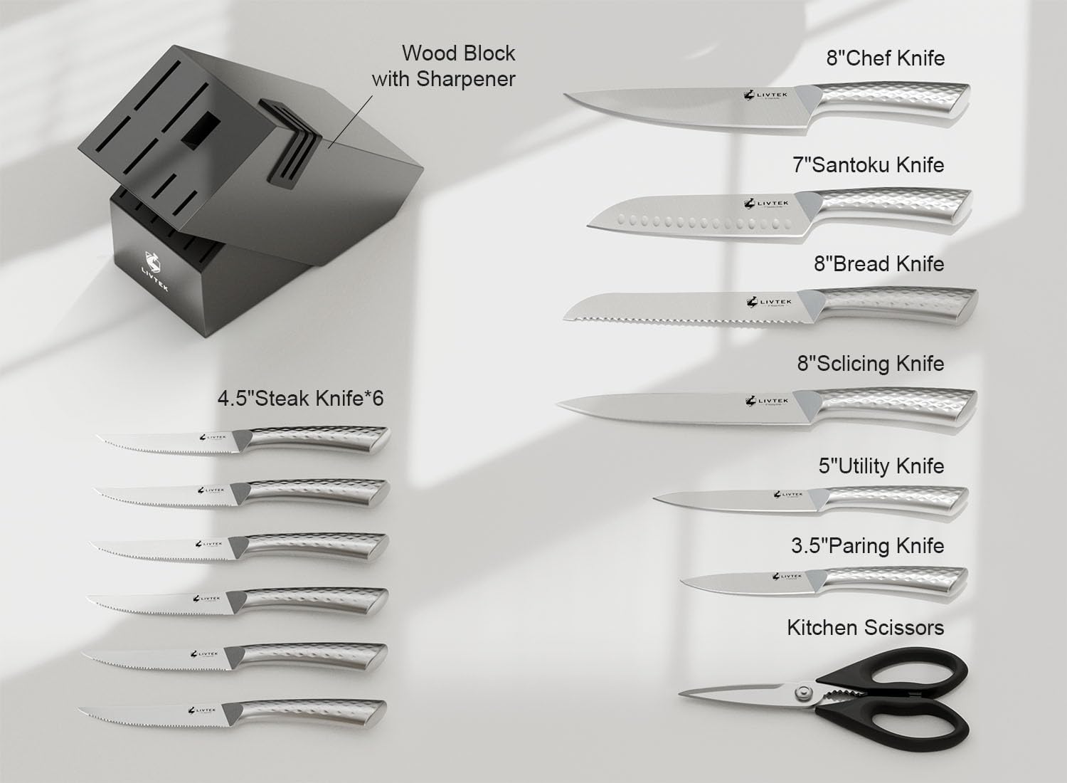 Livtek Galaxy 8-inch slicing knife for clean, even slices