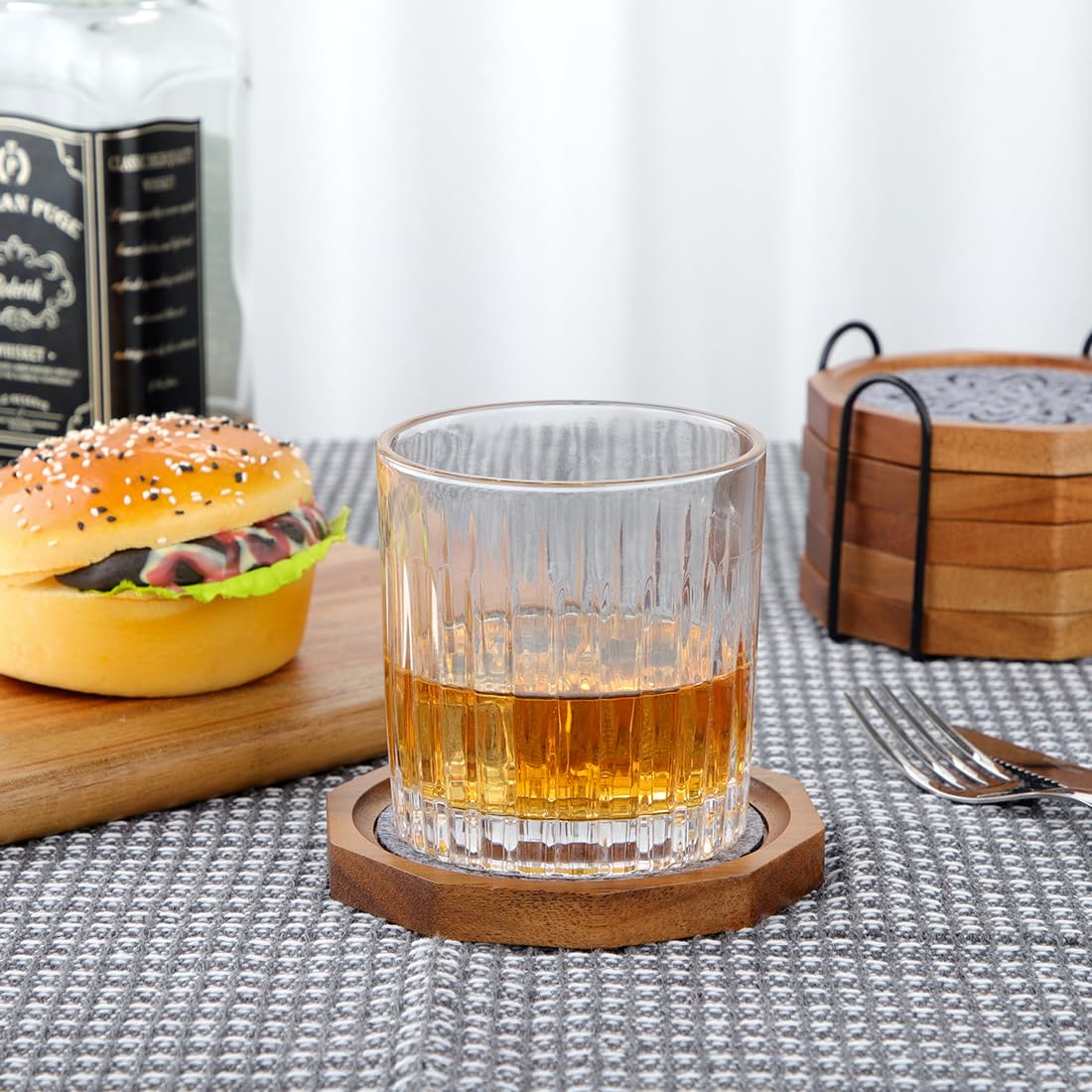 LiWiBet coaster on a coffee table with cups demonstrates daily use.