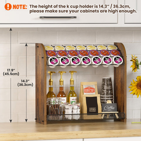 Lixple K Cup Organizer metal and wood construction for durability