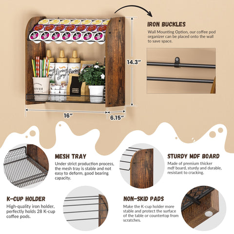 Lixple K Cup Organizer top four rows, easy grab of favorite pods
