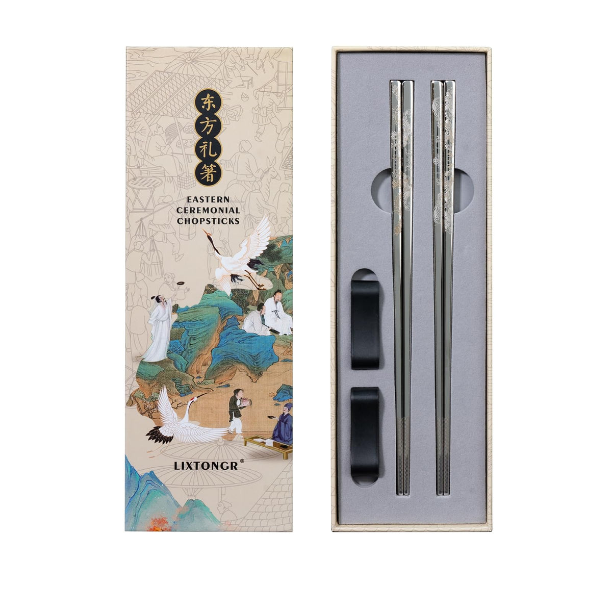 LIXTONGR reusable metal chopsticks—9-inch length for precise cooking and dining