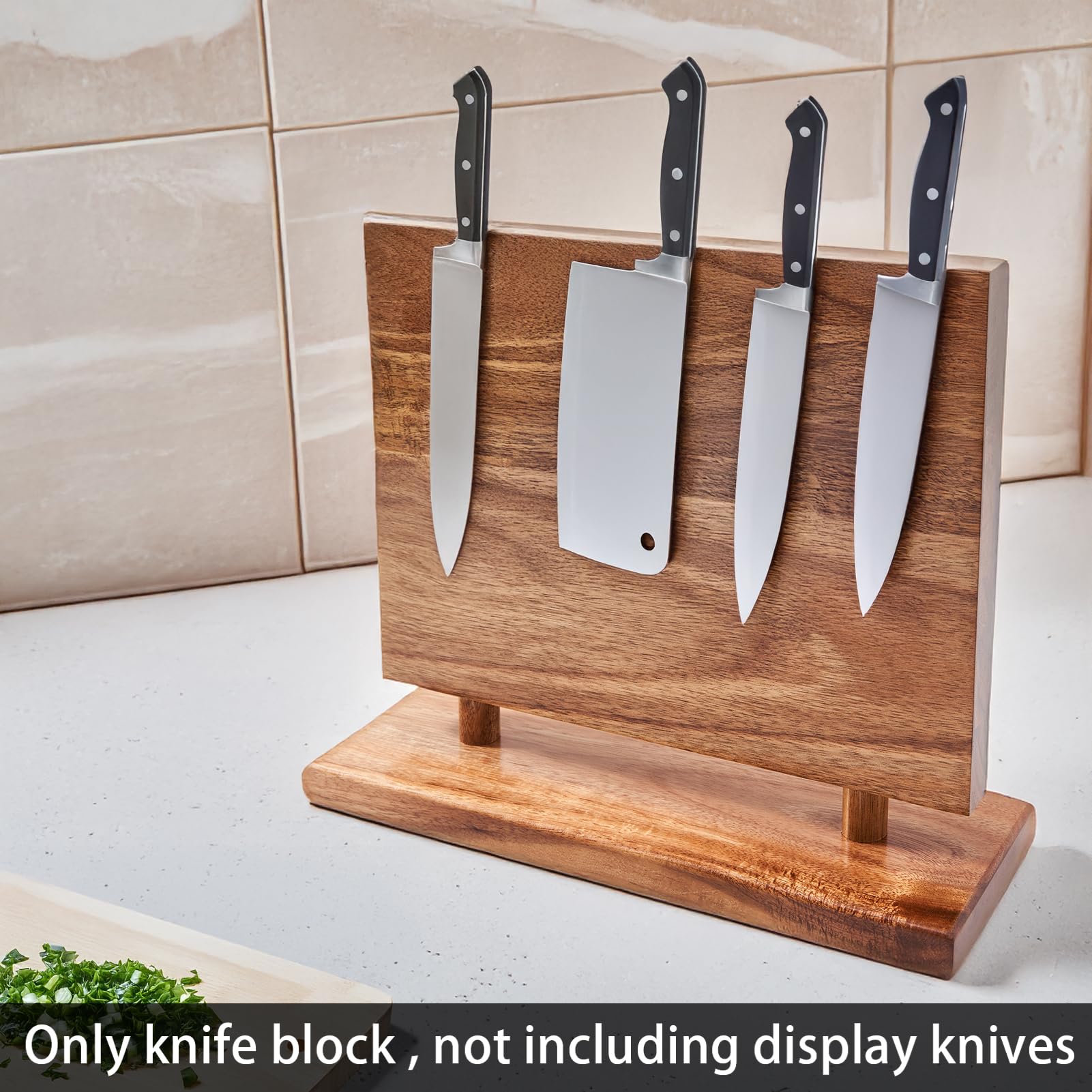 LiTY acacia wood knife block emphasizes durability and elegant kitchen aesthetics