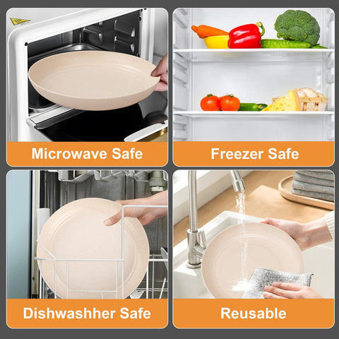 LIYH wheat straw dinnerware is dishwasher safe for easy cleanup