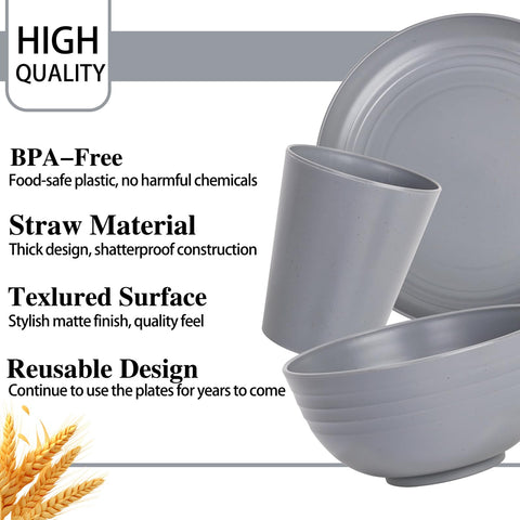 LIYH grey wheat straw bowl—unbreakable option for outdoor dining.