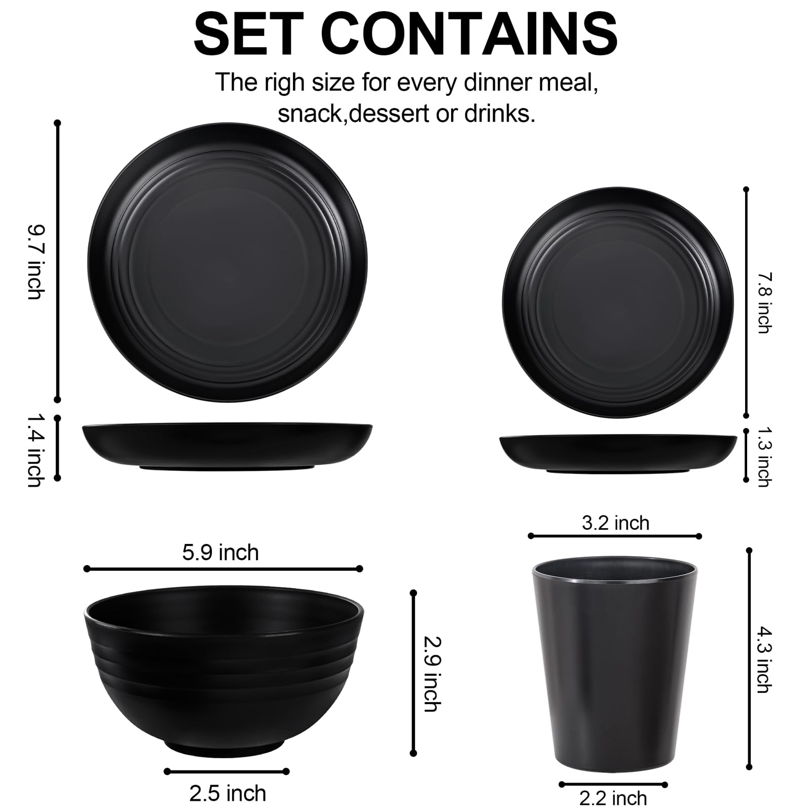 LIYH 24pc set salad plates stacked neatly, space-saving and easy to store.